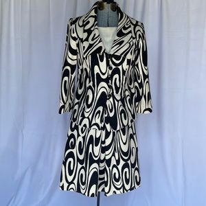1970's Marc Douglas Black and White Psychadellic Two Piece Dress Suit